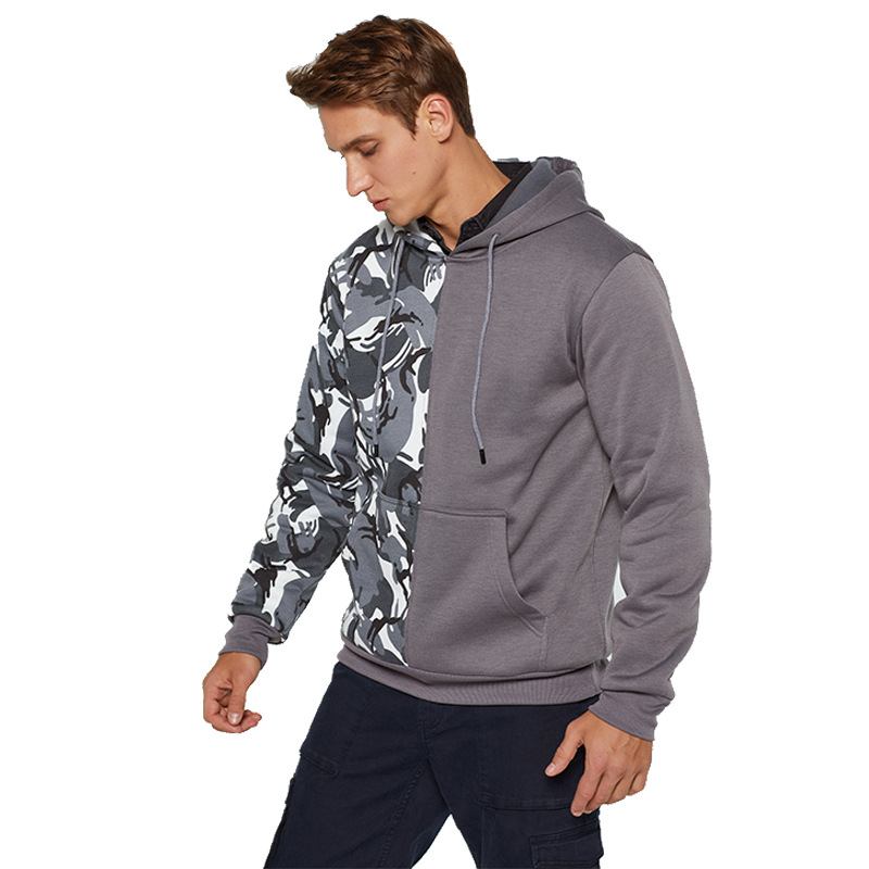 Kamouflage Dubbelblockerande Färg Street Sports Sweatshirt