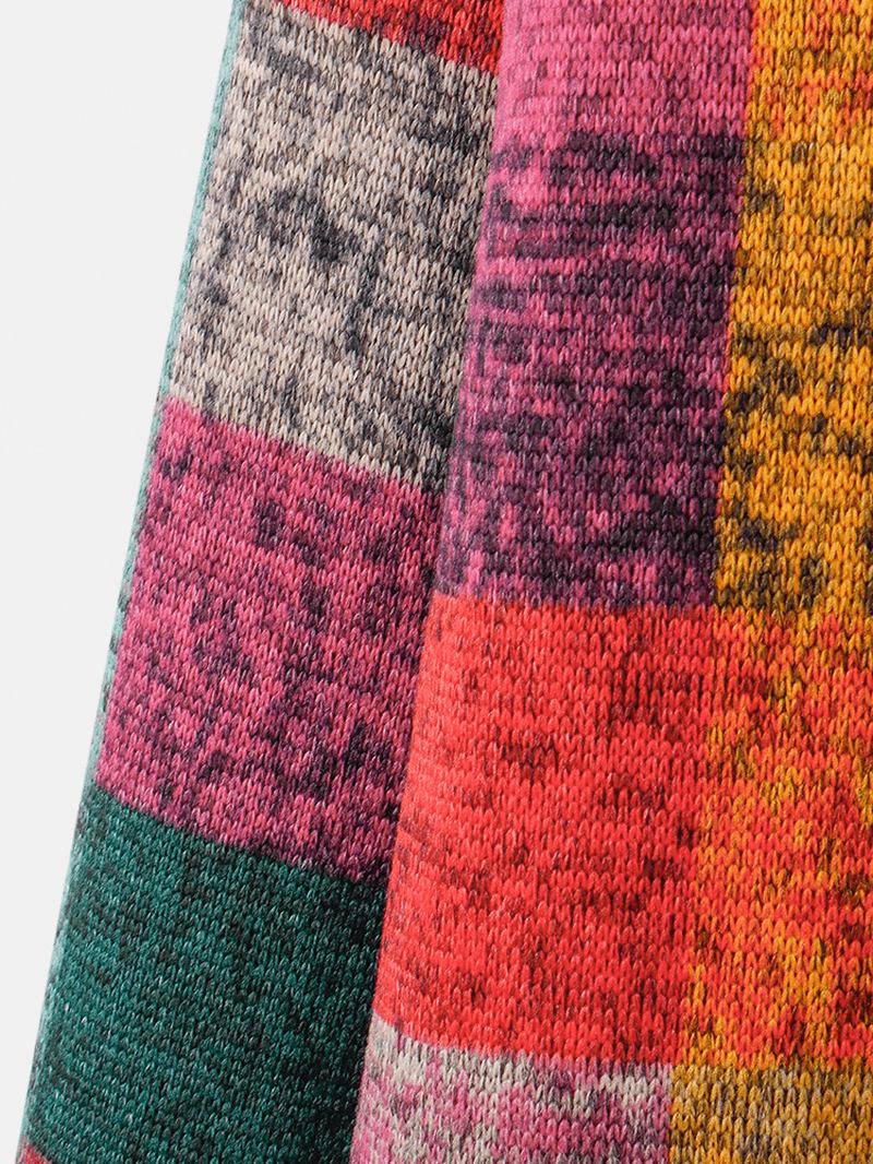 Kvinnor Färgblock Rund Hals Raglanärm Vintage Casual Sweatshirts