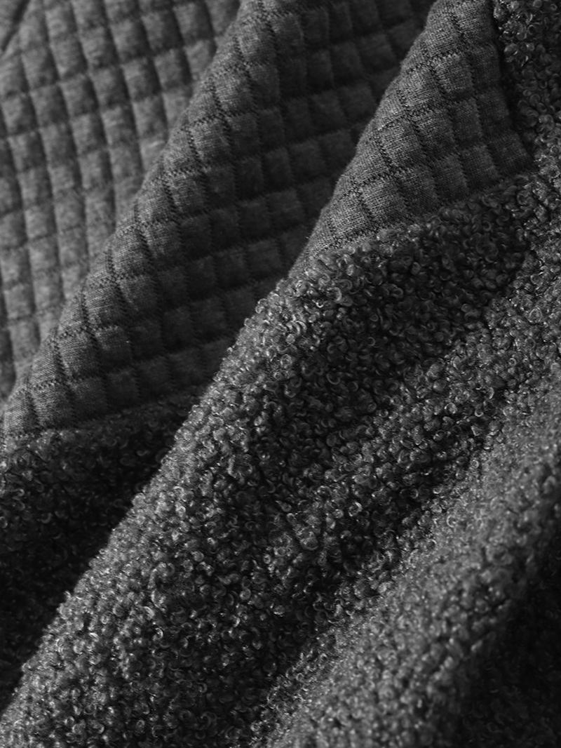 Män Patchwork Solid Ve Långärmad Kangaroo Pocket Zipper Cardigans