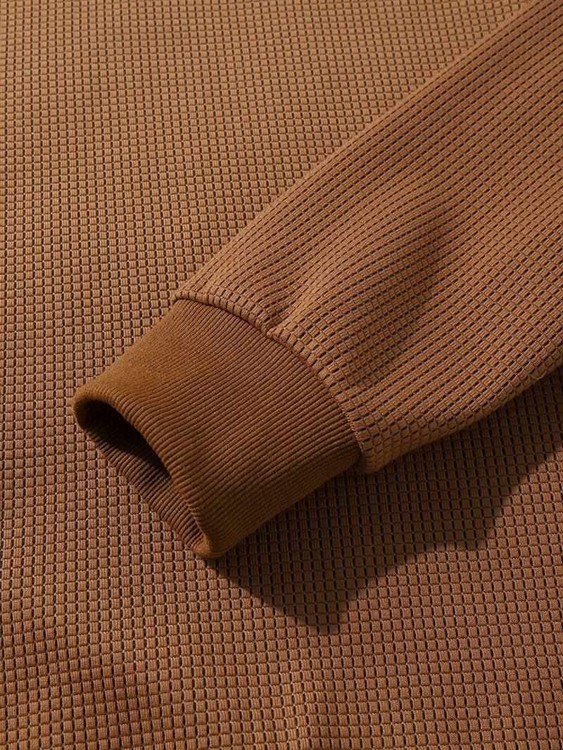 Män Solid Side Pocket Dragkedja Hood Sweatshirts