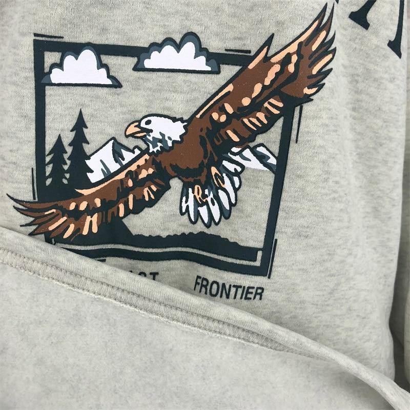Mode Dam Bomull Stativ Krage Halv Dragkedja Bokstavstryck Långärmade Tröjor Vintage Grå Casual Lös Tröja