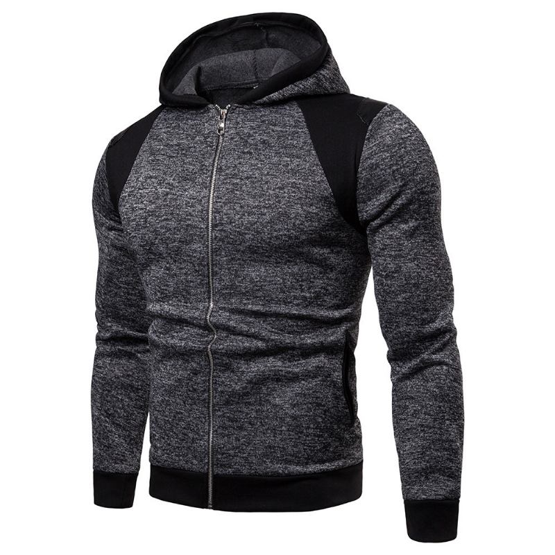 Ny Stil Herrtröja Creative Splicing Sleeve Casual Hooded Herrtröja