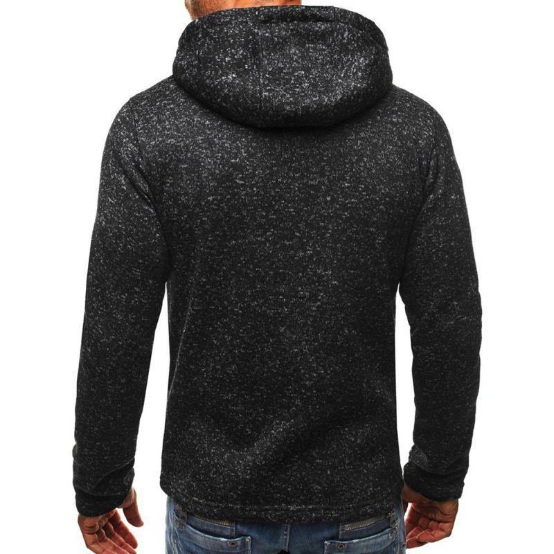 Plus Size Höst Långärmad Luvtröja Sweatshirt Herr Dragkedja Solid Sweatshirt Casual Lös Streetwear Hip Hop Hoodie