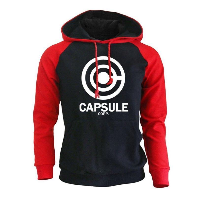 Raglantröjor I Fleece Harajuku Anime Dragon Ball Tryck Streetwear Hoodies Herrmode Träningsoverall K-pop