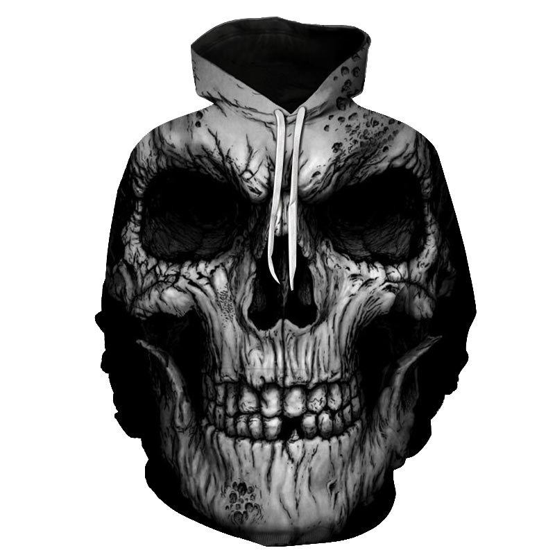 Skull 3d-utskrift Hooded Pocket Pullover Sweater Nanchao Hoodie Herrpersonlighet Tillverkare
