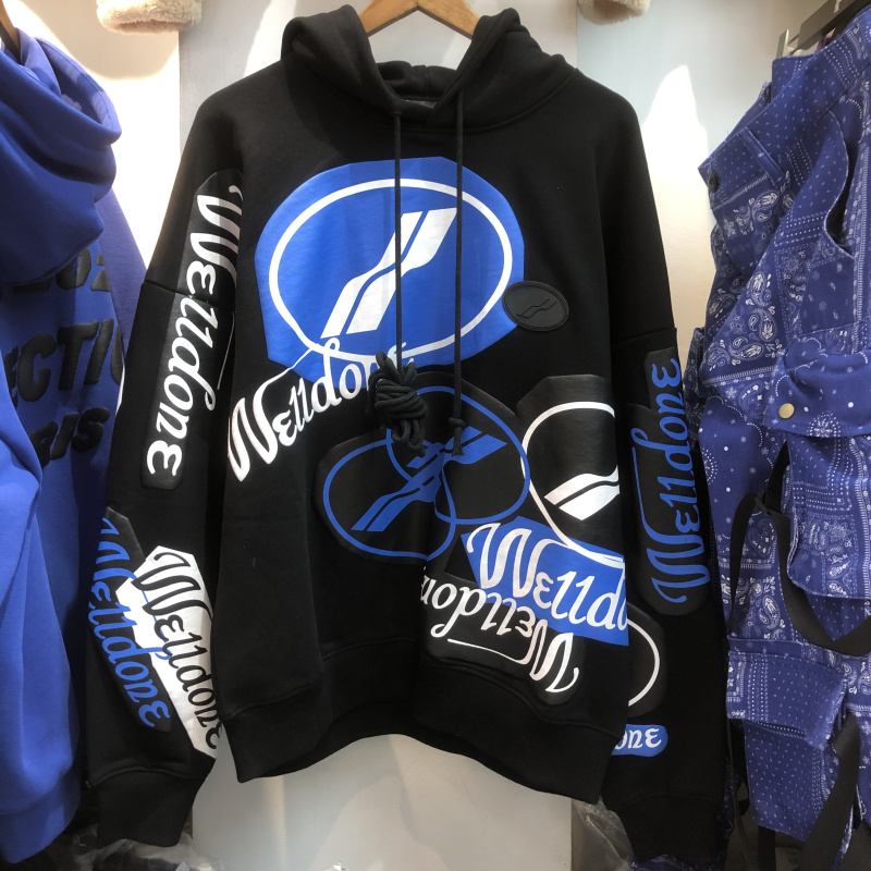 We11done Hooded Plus Velvet Sweater Well Lös Höst Och Vinter Långärmad Tide Herr Och Dam Oversize Jacka