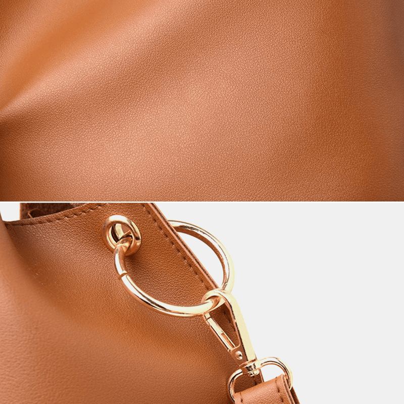 3 St Pu-läder Vintage Solid Plånbok Med Stor Kapacitet Clutchväska Telefonväska Handväska Crossbody-väska Axelväska