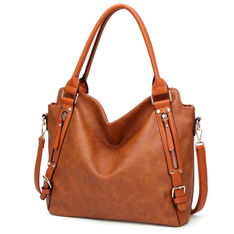 Dam Vintage Tote Axelväska Handväska
