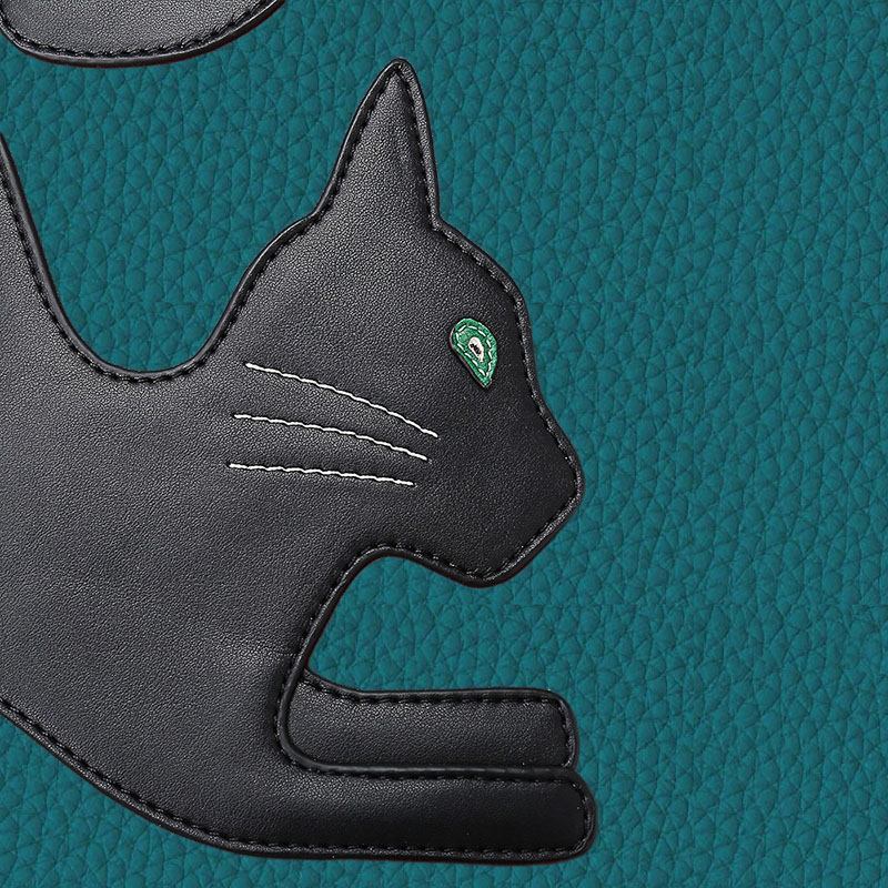 Dammode Skönhet Konstläder Handväska Med Stor Kapacitet Crossbody-väska Axelväska Katt Bag