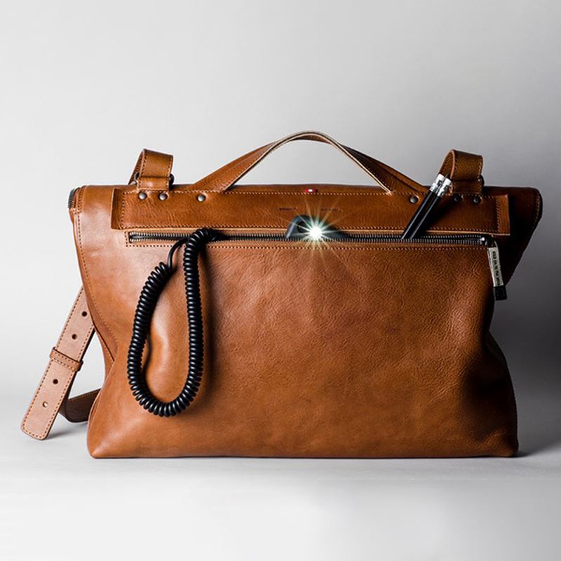 Handväska För Män Casual Multifunktion Hopfällbar Solid Crossbody-väska Business-väska
