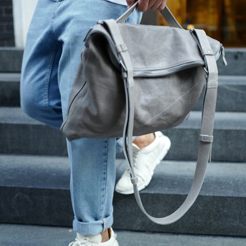 Handväska För Män Casual Multifunktion Hopfällbar Solid Crossbody-väska Business-väska