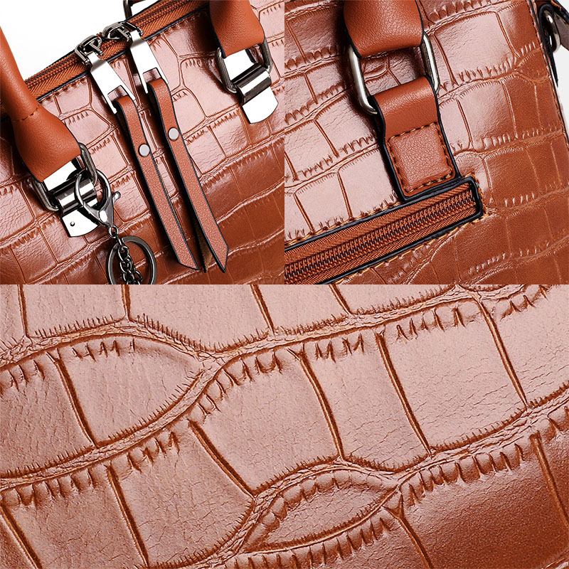 Kvinnor 4st Konstläder Mjuk Enfärgad Kostym Handväska Crossbody-väska Clutchväska Kortplånbok