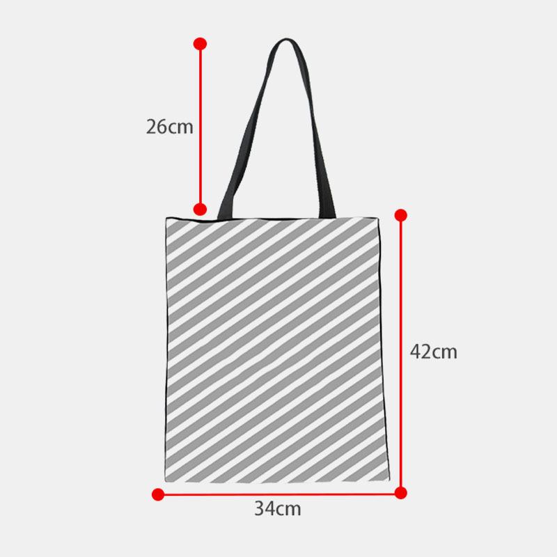 Kvinnor Canvas Breaking Hole Denim 3d Söt Katt Hundmönster Casual Outdoor Handväska Axelväska Tote