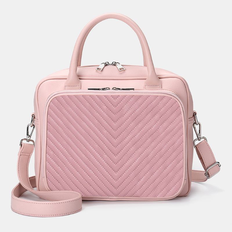 Kvinnor Designer Randig Laptopväska Crossbody Bag Handväska