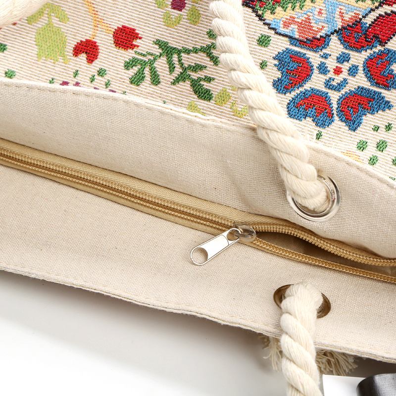 Kvinnor Elephant Med Tryck Large Capacity National Tote Handväska