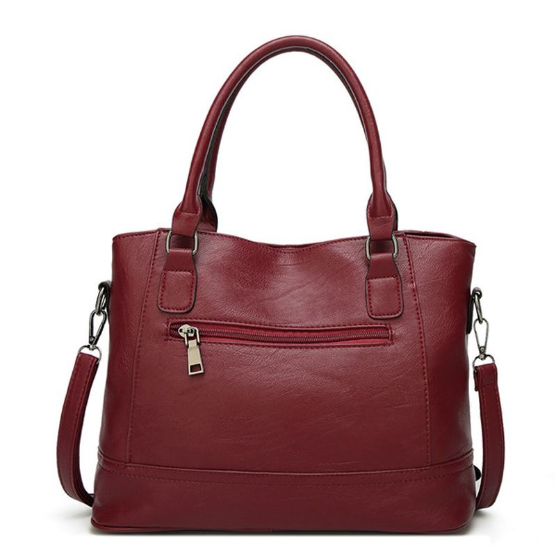 Kvinnor Konstläder Tygväska Med Stor Kapacitet Solid Handväska Fritid Crossbody-väska