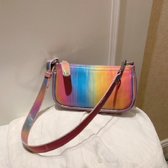 Kvinnor Kontrastfärg Rainbow Creative Casual Tote Axelväska Handväska