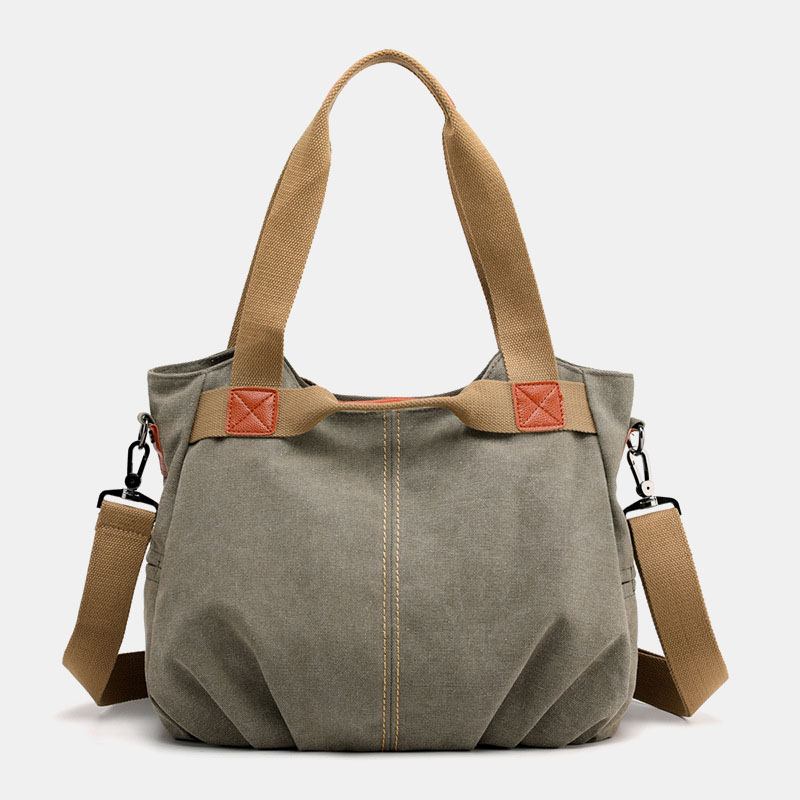 Kvinnor Med Stor Kapacitet Canvas Handväska Axelväska Crossbody-väskor
