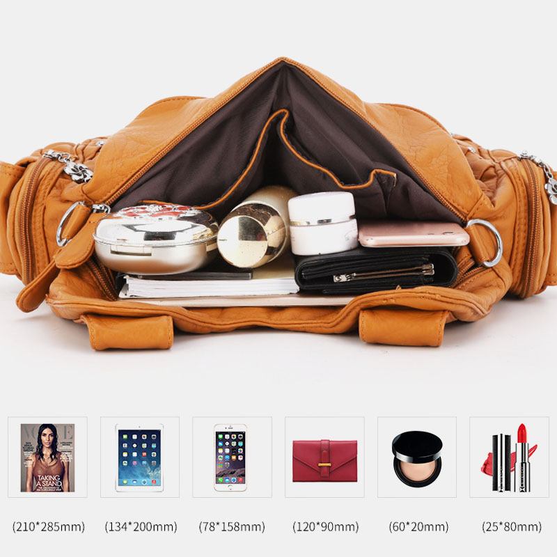 Kvinnor Multi-pocket Vattentät Vävd Hårdvara Crossbody Bag Axelväska Handväska Tote