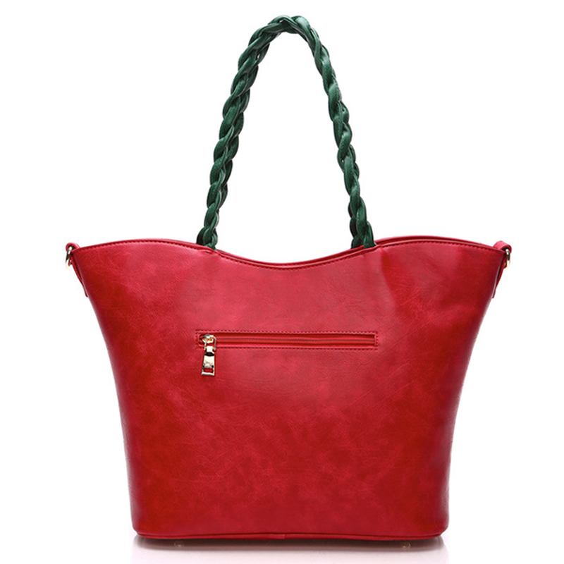 Kvinnor Multifunktionell Pu-läder Vintage Solid Rose Handväska