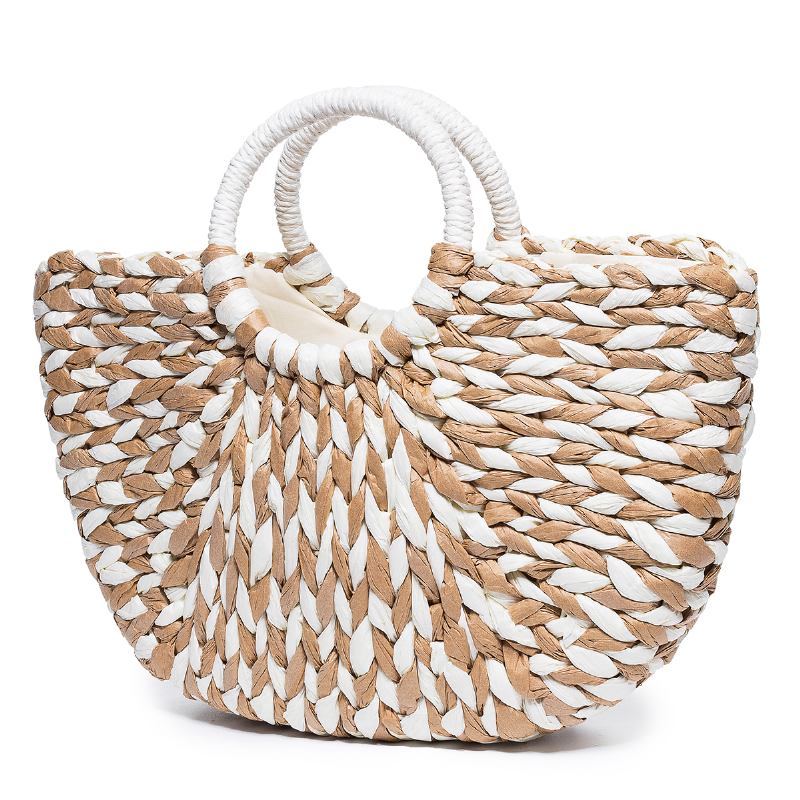 Kvinnor Sommar Halmväska Handväska Outdoor Casual Väska Handtag Satchel