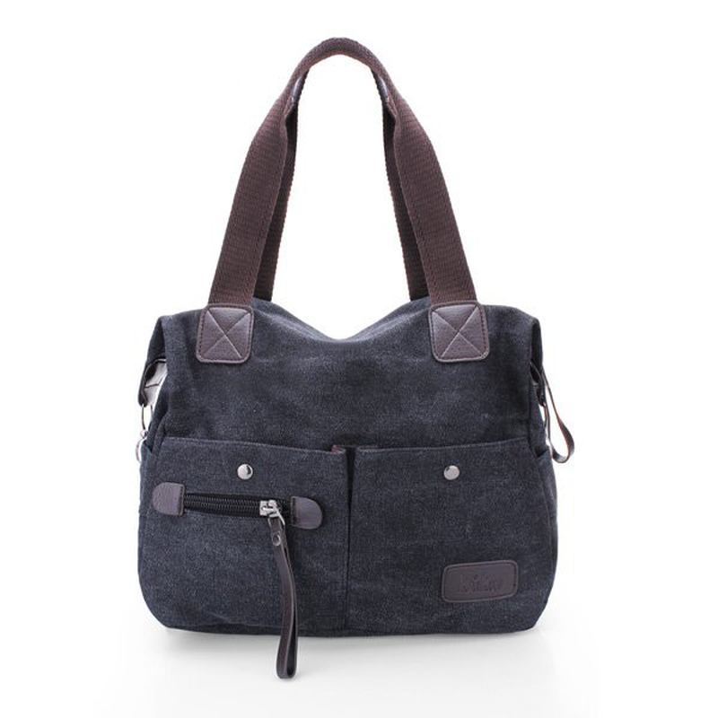 Män Kvinnor Kudde Vintage Canvas Bag Shoulder Messenger Handväska