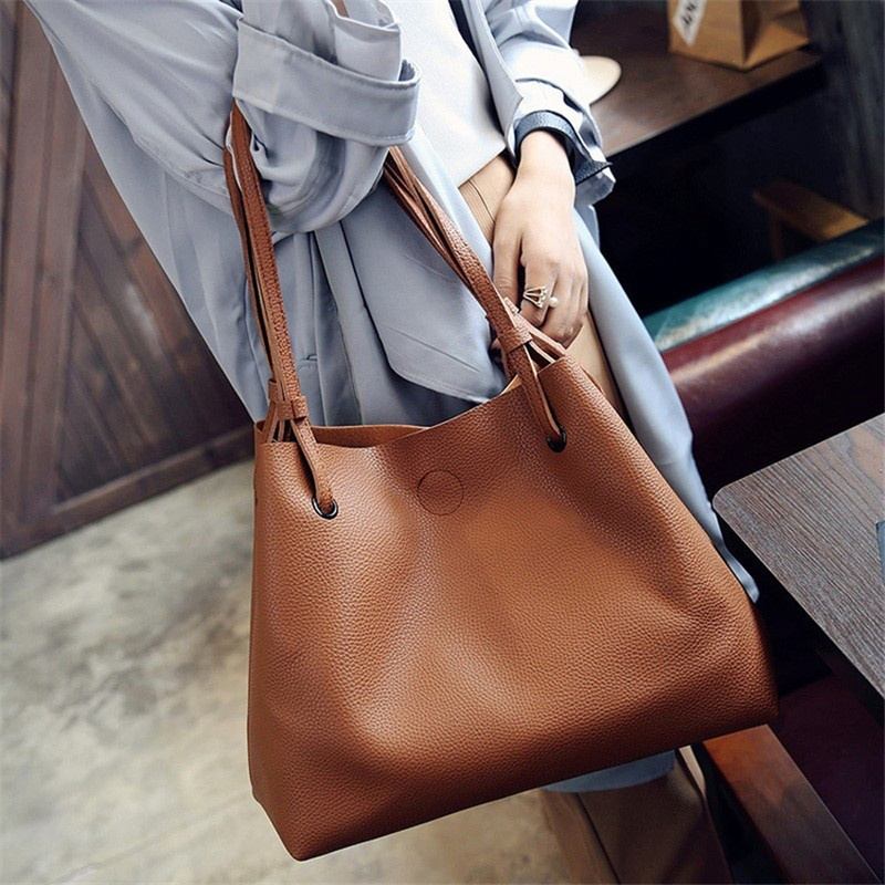 Mode Kvinnor Läder Shoulder Messenger Handväska Handväska Crossbody Satchel Tote Bag