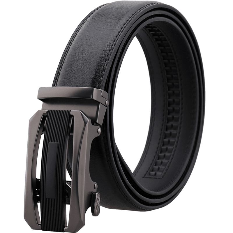 110cm Second Layer Kohud Läder Business Automatisk Spänne Bälte Balck Brun