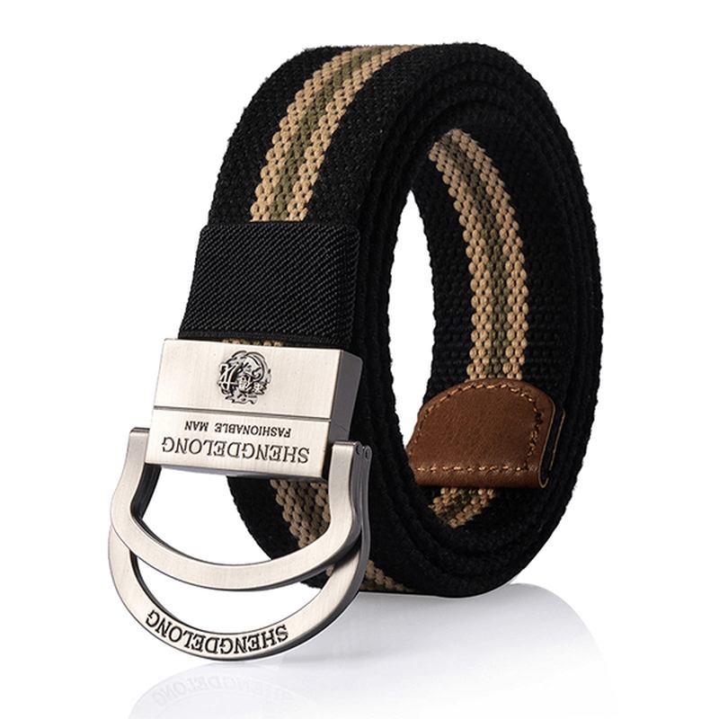 125 cm Män Dubbelring Spänne Bälte Utomhus Canvas Militär Taktisk Jeansremsa