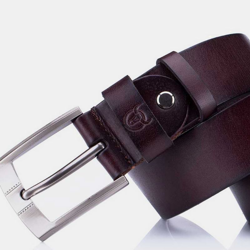 Äkta Läder Salva Läder Business Casual Pin Spänne Bälte Läderbälte För Män