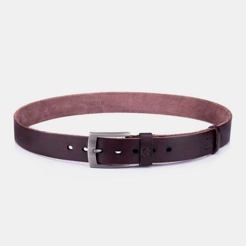 Äkta Läder Salva Läder Business Casual Pin Spänne Bälte Läderbälte För Män