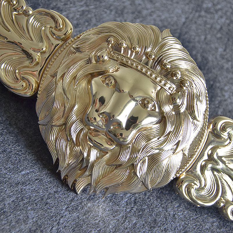 Damer Metall Guld Lejonhuvud Gördel