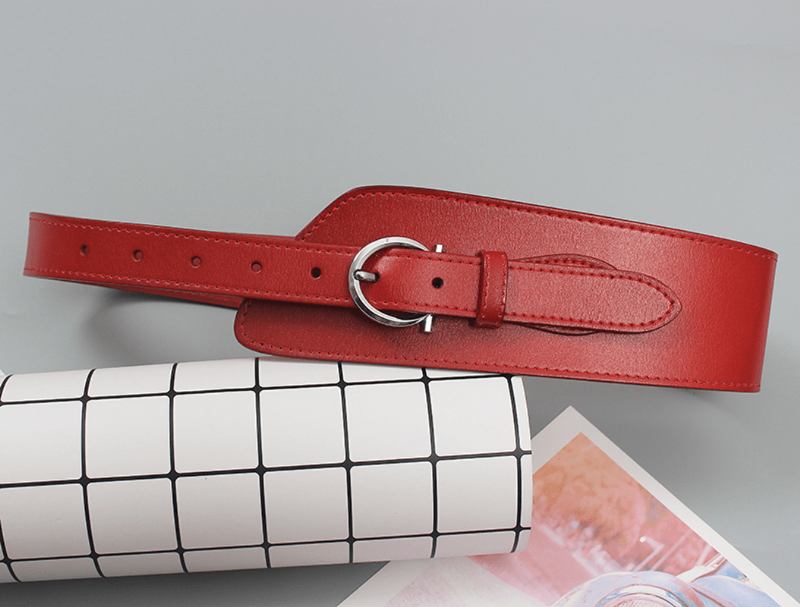 Enkel Retro Brun Lädergördel För Kvinnor