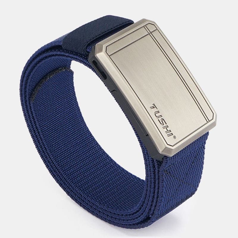 Herr Nylon Magnetisk Automatiskt Spänne Multifunktion Utomhus Stridsbälte 125 cm Justerbar Bergsklättrarträning Taktisk Bälte