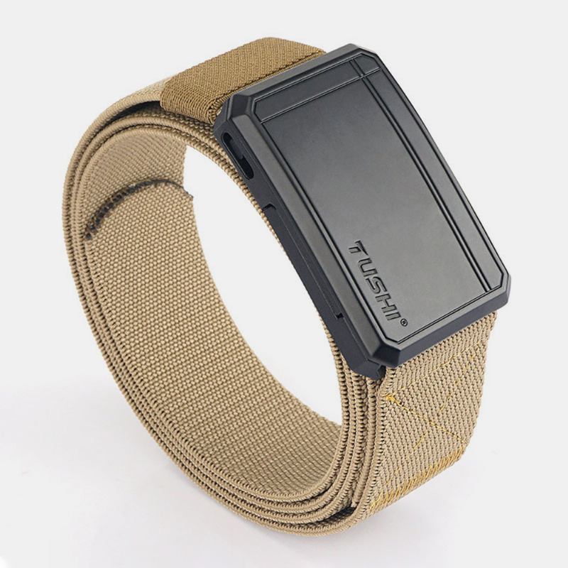 Herr Nylon Magnetisk Automatiskt Spänne Multifunktion Utomhus Stridsbälte 125 cm Justerbar Bergsklättrarträning Taktisk Bälte
