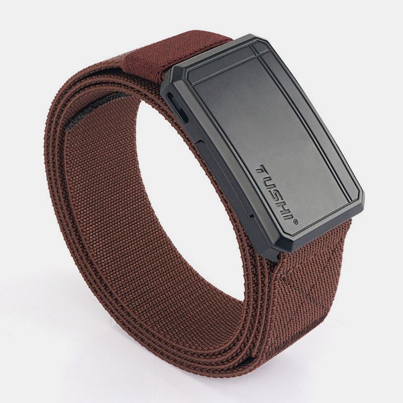 Herr Nylon Magnetisk Automatiskt Spänne Multifunktion Utomhus Stridsbälte 125 cm Justerbar Bergsklättrarträning Taktisk Bälte