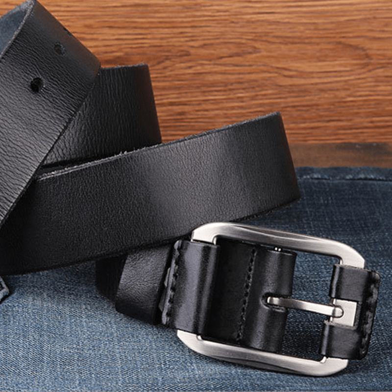 Herrbälte I Äkta Läder Casual Midjeband Midjerem Pin Retro-bälte