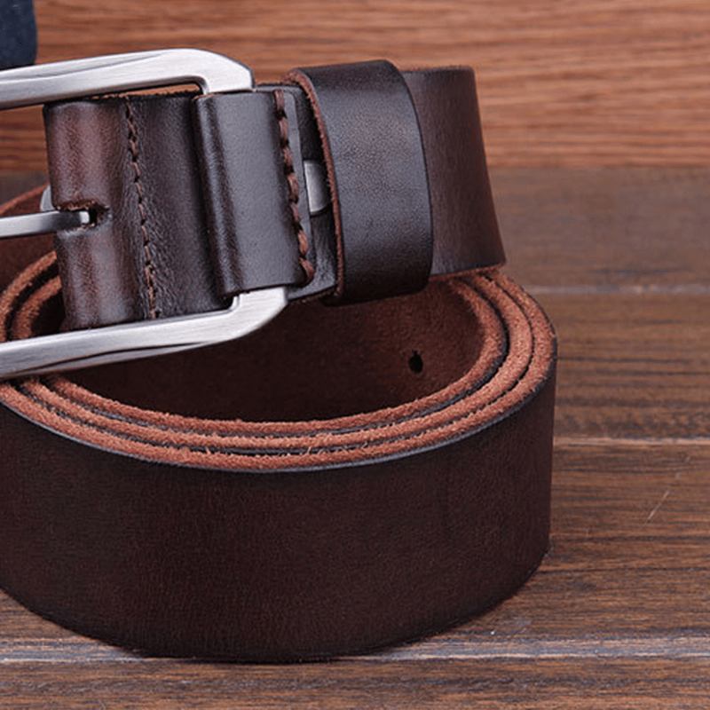 Herrbälte I Äkta Läder Casual Midjeband Midjerem Pin Retro-bälte
