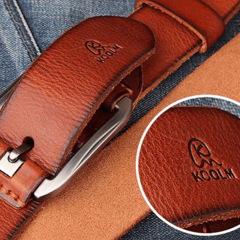Herrbälte I Äkta Läder Casual Midjeband Midjerem Pin Retro-bälte