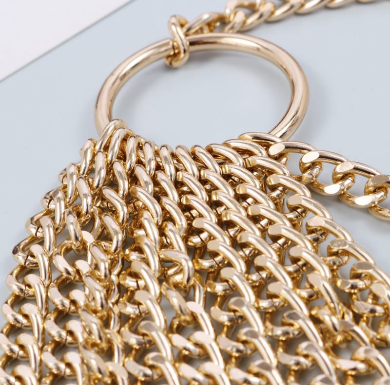 Multi-level Chain Dam Dekorativ Kedja Metall Guld Midjekedja Bälte
