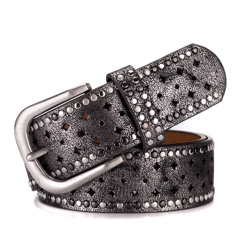 Rhinestone Nit Pin Bucklea Fshion Casual Med Jeansbälte