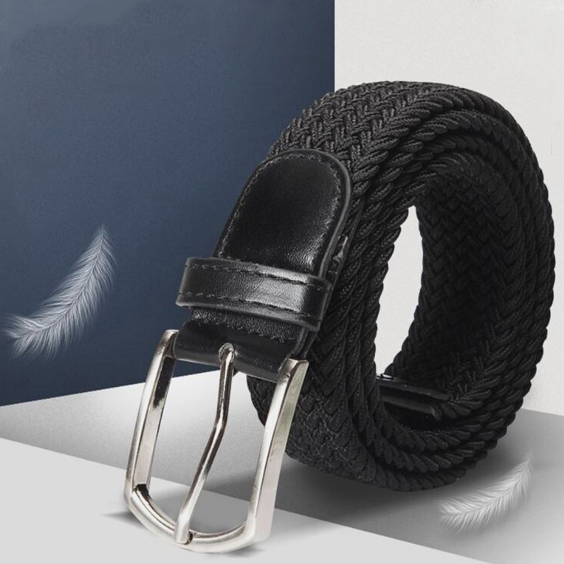 Unisex Pu 110 cm Elastisk Vävd Stil Casual Pin Spänne Jeans Bälte