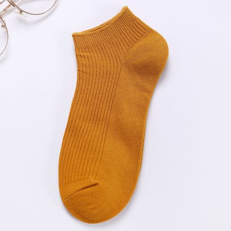 Nya Andningsbara Båtstrumpor Med Dubbelnål Herrstrumpor Herrstrumpor Wild Enfärgad Draw Strumpor Strumpor Svettsockor Bomull