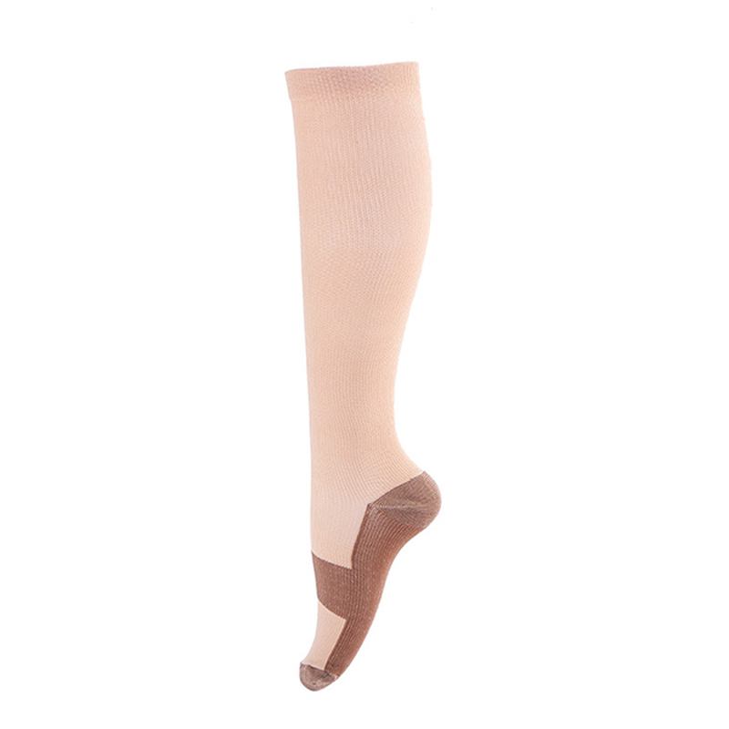 Unisex Elastic Sports Andningsbara Kompressionsstrumpor Utomhuslöpning Tryckslangstrumpor Ankelstöd