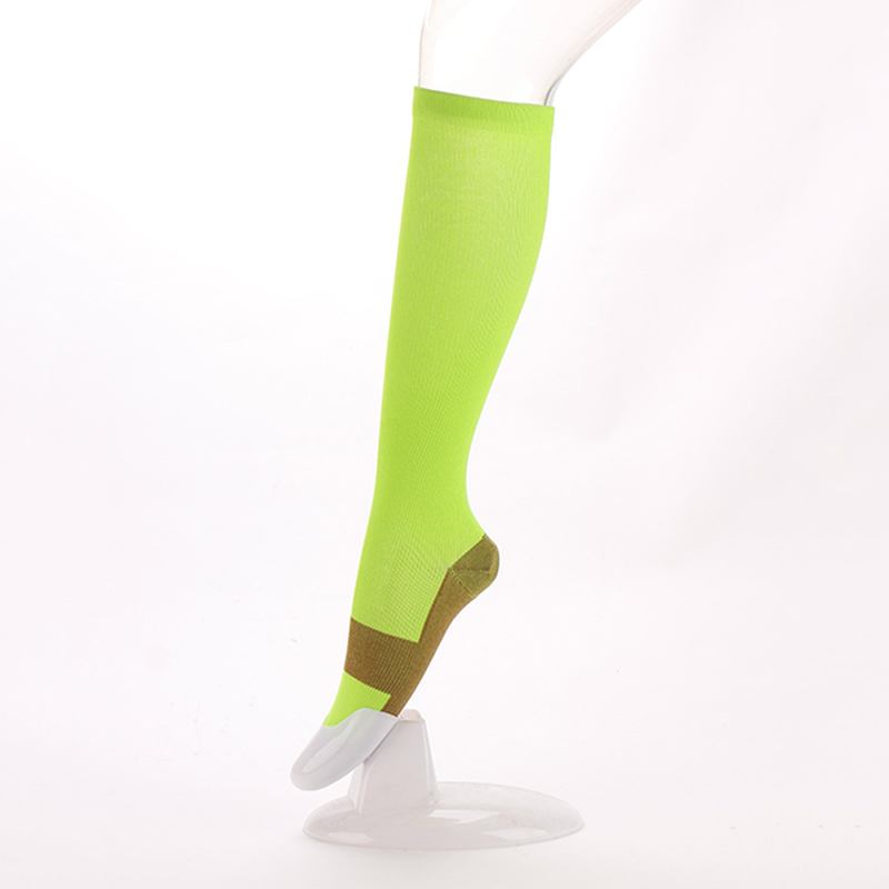 Unisex Elastic Sports Andningsbara Kompressionsstrumpor Utomhuslöpning Tryckslangstrumpor Ankelstöd