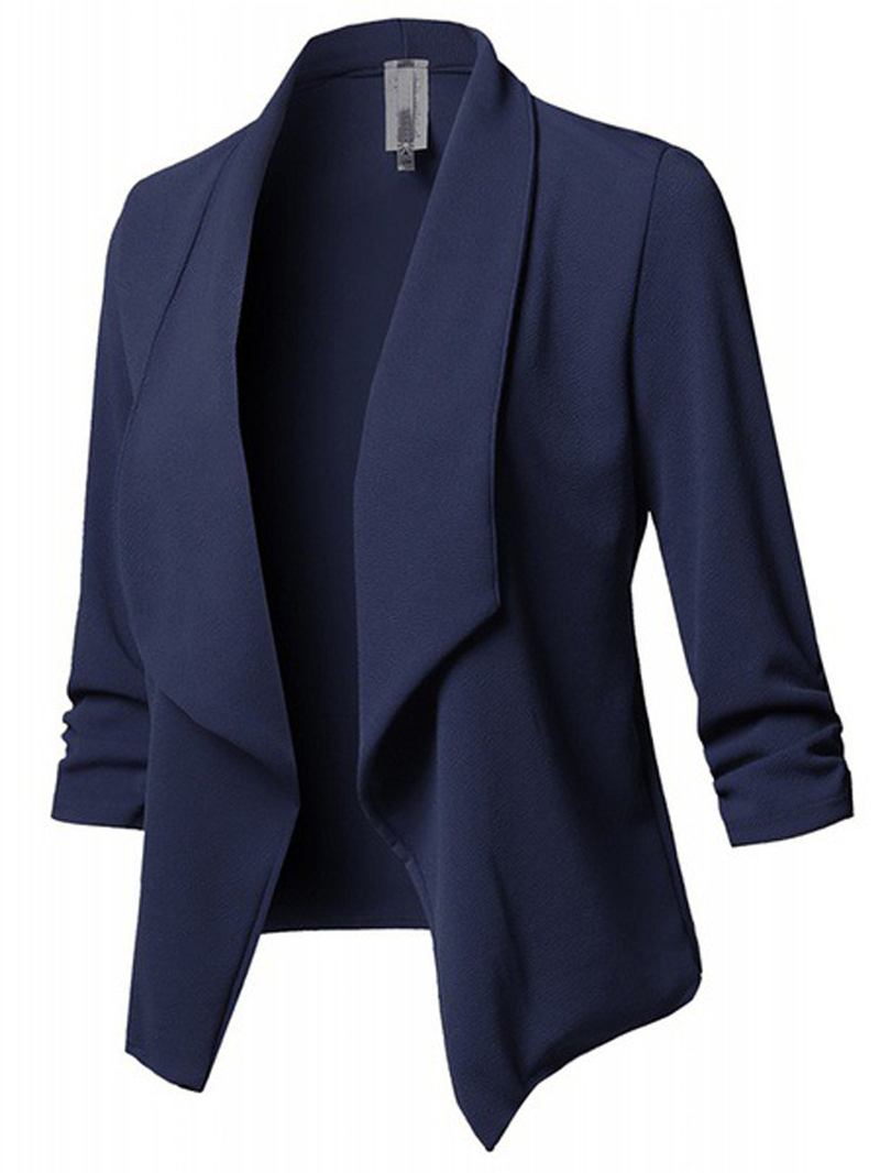 Enfärgad Sjalkrage För Kvinnor Eleganta Blazers