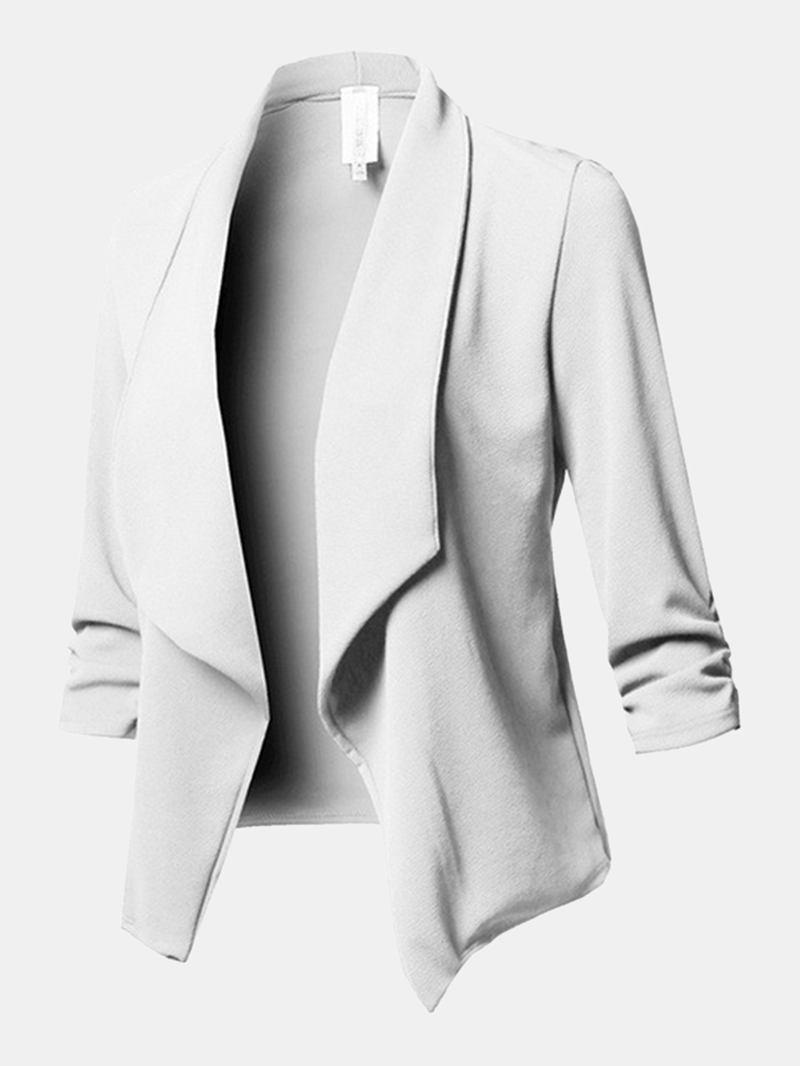 Enfärgad Sjalkrage För Kvinnor Eleganta Blazers