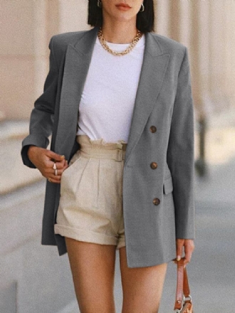 Kvinnor Mini Längd Solid Splits Casual Lös Mode Arbetskläder Kostym