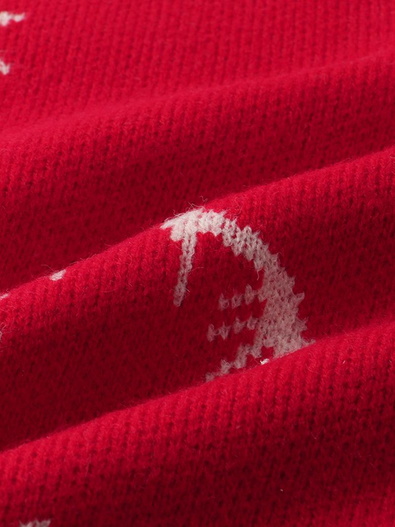 Herr Jul Älg & Snowflake Grafik Stickning Långärmade Tröjor