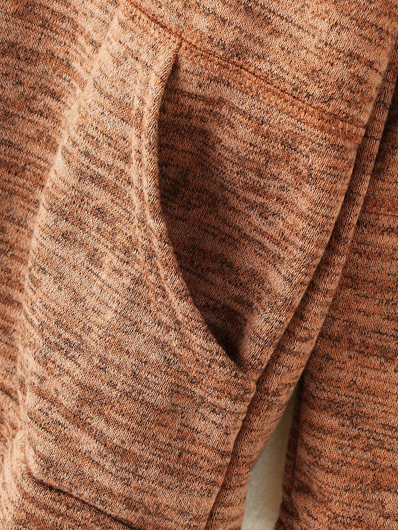 Kvinnor Stickade Höghalsade Långärmade Casual Pullover-tröjor Med Ficka